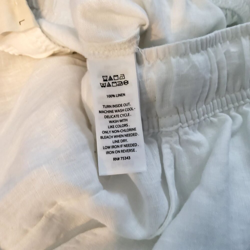 Joie 100% Linen Womens Wide-Leg Pants White Size L Made In Bangladesh - Picture 6 of 9